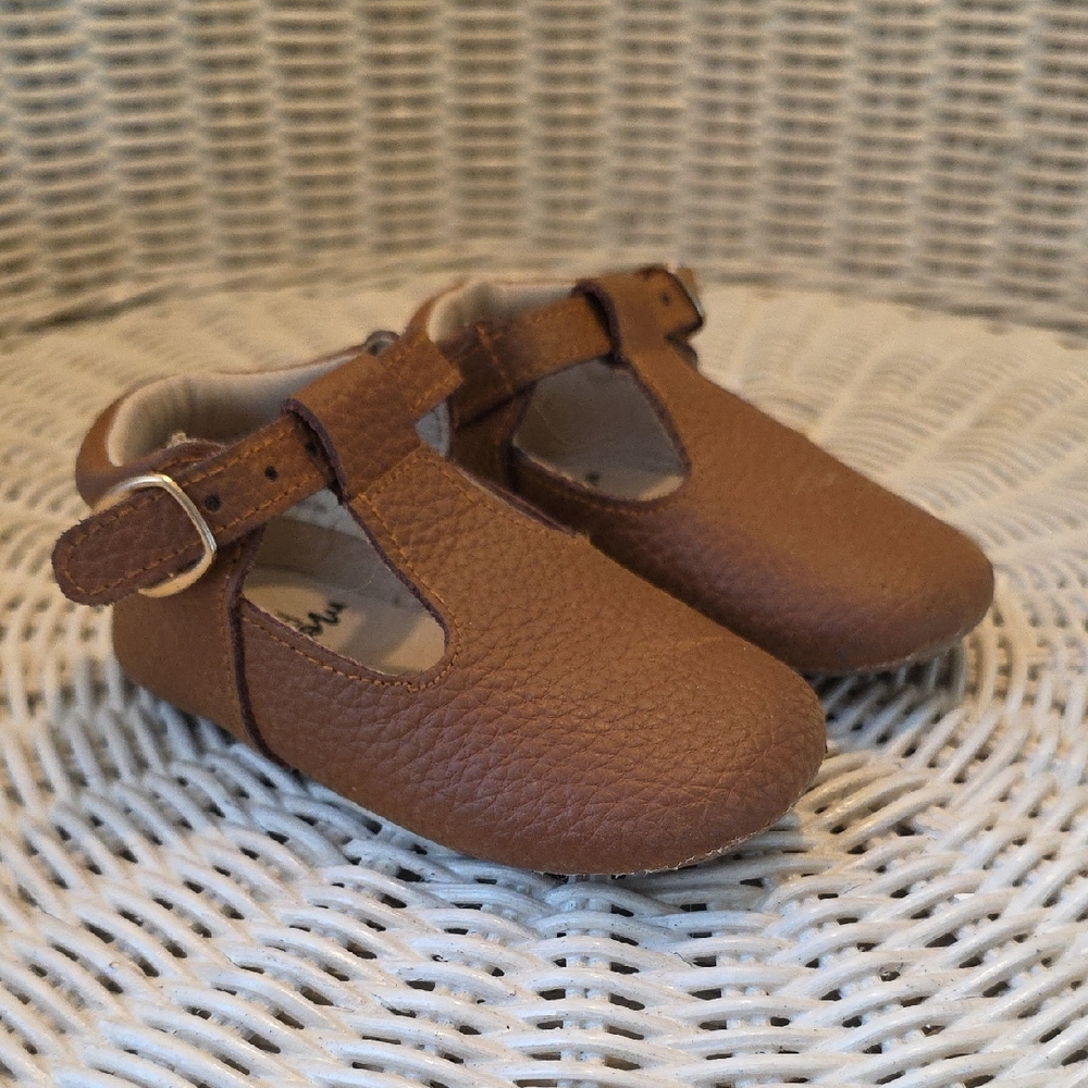 Brown Leather Kids Shoes